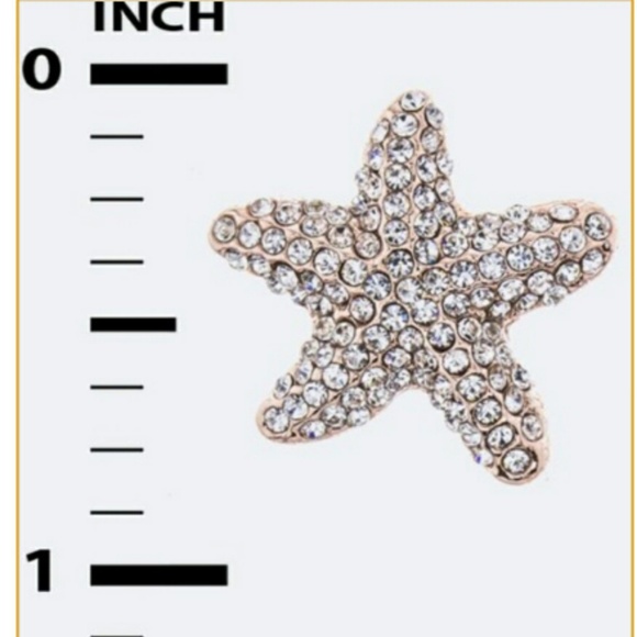 Pave Crystal Starfish Studs earrings - Picture 2 of 2